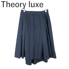セオリーリュクス Theory luxe フレアスカート コットン 薄手 ミディ丈 ネイビー 紺