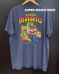 SUPER MARIO BROS スーパーマリオブラザーズ Tシャツ キャラT ゲームT メンズXL ネイビーネイビー系 古着 中古 10191