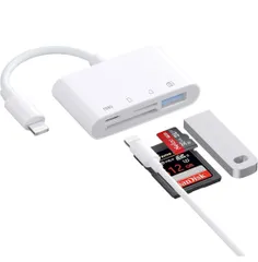 ★iPhone/iPad用 SD カードリーダー【2024 MFi認証製品】lightning用 4in1 USB SDカードカメラリーダー SD/TF カメラアダプタ高速双方向データ転送と同時充電 変換アダプタ