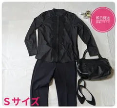【即日発送】フロリア　フロントレーススタンドカラー　長袖ブラウス　セレモニー　ビジネス　ブラック　Ｓサイズのサムネイル