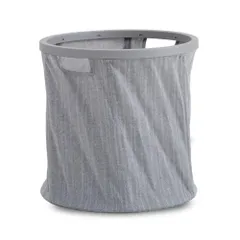 アール ランドリーバスケット (グレー) 折りたたみ式 洗濯かご 42L [ 直径38cm×高さ637cm ] (洗濯カゴ 洗濯カゴ 洗濯物入れ ランドリーカゴ コンパクト収納 すきま収納 おもちゃ入れ 軽い おしゃれ 大容量) 【SAKuRAKu サクラク