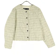 美品 ZARA ザラ 長袖 ジャケット L ホワイト レディース 古着