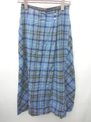 ◇ SHIPS any シップス エニィ チェック ロング丈 フレア スカート サイズ36 ブルー マルチ レディース P  【1407260026327】