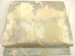 平和屋着物◎六通柄袋帯　花唐草文　金糸　正絹　逸品　DAAX5351cd
