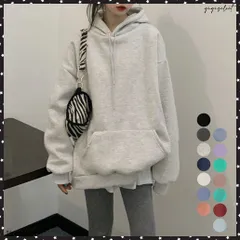裏起毛パーカー レディース 韓国風秋冬ビッグシルエット パーカー ロング丈 スウェット カジュアル シンプル フード付きトレーナー おしゃれ プルオーバーフード付きパーカー フーディーパーカー ストリートトップス