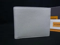 ■極美品■ ETTINGER エッティンガー レザー 二つ折り 財布 ウォレット 札入れ メンズ レディース ホワイト系 BK5053のサムネイル