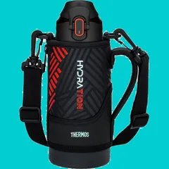 FJS-800F 肩に優しいストラップ ポーチ付き 子供用 保冷専用 ブラックオレンジ BKOR 800ml 真空断熱スポーツボトル 水筒 サーモス