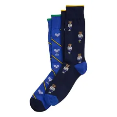 ポロラルフローレン：POLO ATHLETIC CLUB MINI BEARS ソックス 2PK (ネイビー/ブルー)