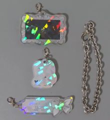 [중고] 키홀더 플로이드 리치 체인 부착 홀로그램 아크릴 매력 [디즈니 트위스티드 원더랜드] 플로이드 생일 기념 상품