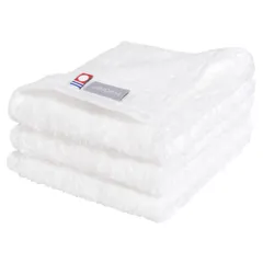 【人気商品】ホワイト 無地 タオル地 綿 25cm 3枚セット ハンドタオル ハンカチ 今治タオル watawa