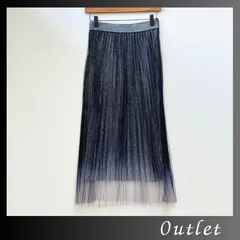 CAWAII　プリーツスカート　グラデーション　レイヤード　ラメ　ウエストゴム　ブラック