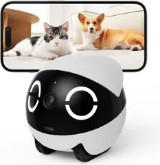 ROLAMini ペットカメラ 2K バッテリー長持ち 遠隔操作 双方向音声通話 モーション検知 動画自動撮影 自走式カメラ 可動式 家庭向け小型ロボット ペット お子様 留守番 監視カメラ WiFi スマホ ナイトビジョン 介護 お年寄り 子供 猫 犬