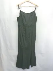 ◇ ⊂ LAUIR スリット加工 バックリボン ロング丈 ワンピース サイズXL ブラック レディース E  【1502180003271】