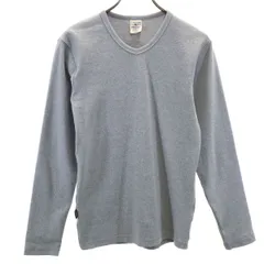AVIREX アヴィレックス 長袖 Vネック Tシャツ S グレー メンズ 古着