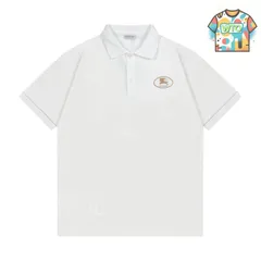【今日WTO】Burberry 2025 Gold Embroidered Logo ユニセックス ポロシャツ-PK28