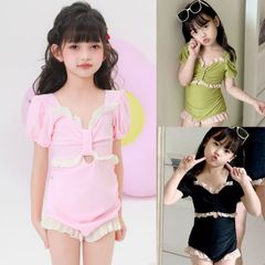 【夏先取り＊フォローで300円OFF】水着 キッズ 女の子 ワンピース ポリエステル ベビー向け 可愛い 親子リンク 温泉用 M250613-70