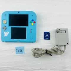 ◇I036【通電動作OK】【本体セット】ニンテンドー2DS ポケットモンスター サン・ムーン特製版 ライトブルー 本体 純正AC SDカード タッチペン付き