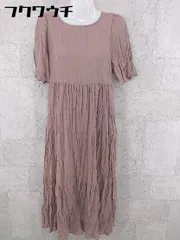 ◇ NICE CLAUP ナイスクラップ ランダムプリーツ 半袖 ロング ワンピース サイズF ブラウン系 レディース 【中古】 【1002802362415】