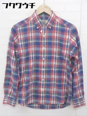 ◇ ◎ green label relaxing UNITED ARROWS チェック BD ボタンダウン 長袖 シャツ サイズS レッド ブルー マルチ メンズ 【中古】 【1105200004243】