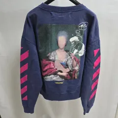 オフホワイト　スウェット　胸ロゴ　クロスアロー　ブルー　サイドロゴ 激レア】オフホワイト スウェット 胸ロゴ クロスアロー ブルー サイド