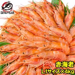 送料無料 赤海老 赤えび 4kg 超特大 L1 20〜40尾 業務用 2kg×2箱・4kg お刺身用 ぼたん海老を超える希少な超特大！大きくプリプリの赤海老は甘みが違う。赤えび 赤エビ あかえび アカエビ アルゼンチン 寿司 バーベキュー 築地市場 豊洲市場