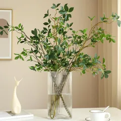 WillingYou フェイクグリーン 卓上 超 リアル H73cm 人工 観葉植物 4本入 枝 フェイク グリーン 玄関 飾り 店舗 ディスプレイ 造花インテリア 緑