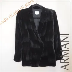 ARMANI COLLEZIONI 黒 ベルベットジャケット 40（お値下げ可）