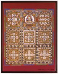 仏画 ポスター額「金剛界曼荼羅」複製画 仏事の飾りに マンダラ 密教 大日如来