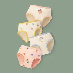 ☆ F（ピンク×イチゴ） ☆ 100cm ☆ 女の子ショーツ4枚セット ykh978 ショーツ 女の子 ジュニア インナーパンツ インナー パンツ ブリーフ パンティー ボクサーパンツ ブリーフパンツ 下着 4枚セット かわいい 子供 こども 子ども キッズ