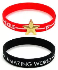 【中古】アクセサリー(非金属)(男性) EXILE(レッド・文字ホワイト＆ブラック) ゴムブレス2本セット「EXILE LIVE TOUR 2015 “AMAZING WORLD”」 EXILE CAPSULE景品