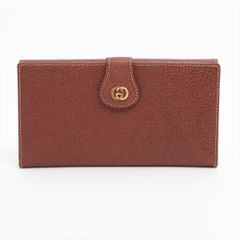 未使用級 希少 GUCCI グッチ 長財布 がま口 シェリーライン 茶色 