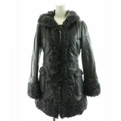バーバリーブルーレーベル BURBERRY BLUE LABEL 中綿コート ミドル丈 ファー 羊革 ラムレザー アウター 38 M グレー FRF05-574-08 /AN24のサムネイル
