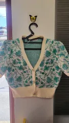 ZARA(ザラ) フラワー パターン 半袖 カーディガン