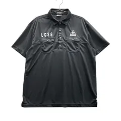 サイズ：LL LE COQ GOLF ルコックゴルフ  半袖ポロシャツ ロゴ刺繍  ブラック系 [240101509643] ゴルフウェア メンズ ストスト