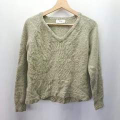 ◇ SLOBE IENA スローブイエナ シンプル カジュアル Vネック 長袖 ニット サイズF ミントグリーン レディース E  【1404240025455】