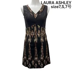 ◇ローラ アシュレイ LAURA ASHLEY ワンピース ノースリーブ 膝丈 コットン 7、S、7号 レディース S5S731