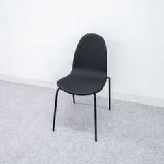 【展示品】 ダイニング オフィス アームレス チェア レザー ブラック