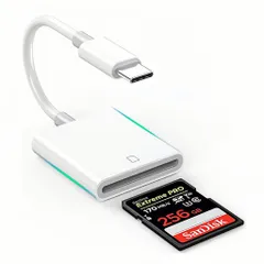 SDカードリーダーType-Cカードリーダー【2024新モデル】カメラアダプタ双方向データー転送OTG機能変換アダプター読み込みWordExclePPTPDF設定不要Phone15/Pad