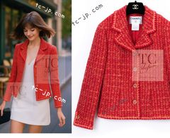 18C CHANELジャケット　美品 CHANEL 24SSプレ LOOK18 ジャケット ツイード ネイビー DHL 直営