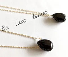 14Kgf*モリオンのペアシェイプネックレス