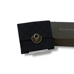 グッチ　GUCCI コンパクトウォレット　二つ折り財布　ブラック　黒　GGキャンバス　GG柄