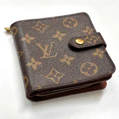 【美品⭐️LOUIS VUITTON ルイ ヴィトン】 モノグラム  コンパクトジップ　 二つ折り財布　 キャンバス/PVC    ブラウン　M61667    ヴィンテージ品　 状態良好　 ワンオーナーユーズド品 （AYA）2250623015005HKS