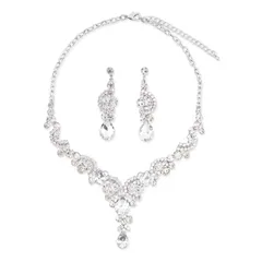 【色: シルバー】Glyzinie ウエディング ネックレス ブライダル アクセ