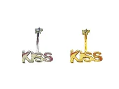 １８GスターキャッチKISS 耳兼用ボディピアス ヘソピアス へそピアス 耳ピアス
