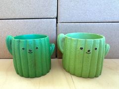 【サボテン】リトルレジンポット　4457S　1号鉢　2個セット　多肉植物　植物　ポリレジン　レジンポット　レジン　ミニプランター　小物入れ　プリザーブドフラワー　可愛い　ガーデニング雑貨　プレゼント　ギフト　★まとめ買い値下げ交渉可★