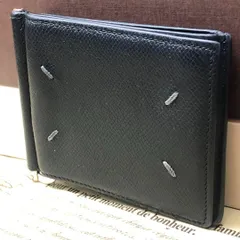 マルジェラ 折り財布 マネークリップ 革 黒 カード 札入れ FW78