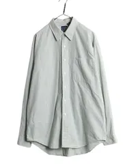 【お得なクーポン配布中!】 90s OLD GAP ストライプ 長袖 コットン シャツ メンズ L / 旧タグ オールド ギャップ 薄手 長袖シャツ ワイシャツ ポケット付き ツートン