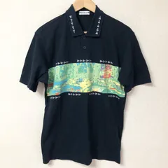 (^w^)b PARIS パリス ポロ シャツ 半袖 黒 ブラック 日本製 綿100% ロゴ 刺しゅう リゾート タウンユース 春 夏 秋 カジュアル リラックス キレイめ トップス メンズ サイズ Mのサムネイル