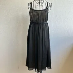 美品✨ ボールジィ Ballsey トゥモローランド TOMORROWLAND キャミ ワンピース レディース 小さめ ひざ丈 ノースリーブ シフォン チュール Aライン 裏地あり シアー 透け感 軽やか フレア ギャザー フェミニン きれいめ 大人可愛い