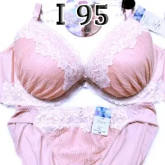♪[格安]06[Ⅰ95&4L]ブラ ショーツ セットpan cute　ローズピンクホワイトレース付き　大きなカップサイズ 　新品未使用